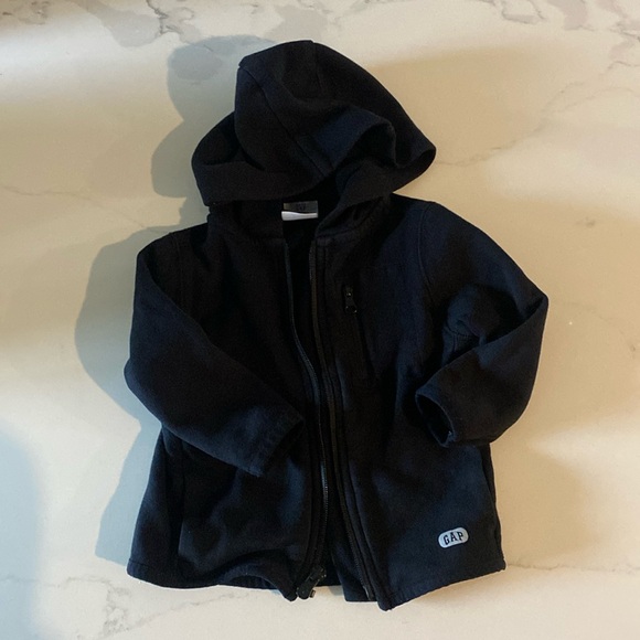 ⚫️ gap ⚫️ zip up cotton hoodie - size 12-18 months - Picture 1 of 2
